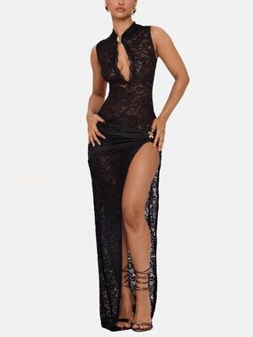 MURCI ONYX DRESS
ace keyhole maxi dress in black